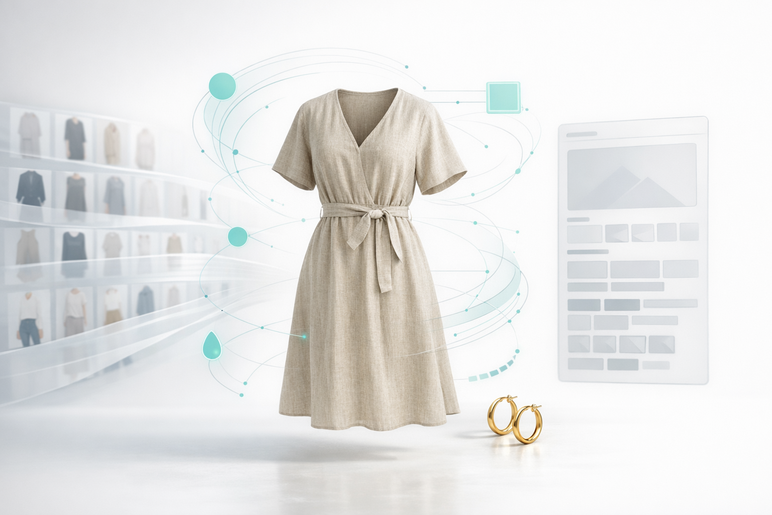Scandinavian Minimal Dress with Data Mapping and UI Overlay