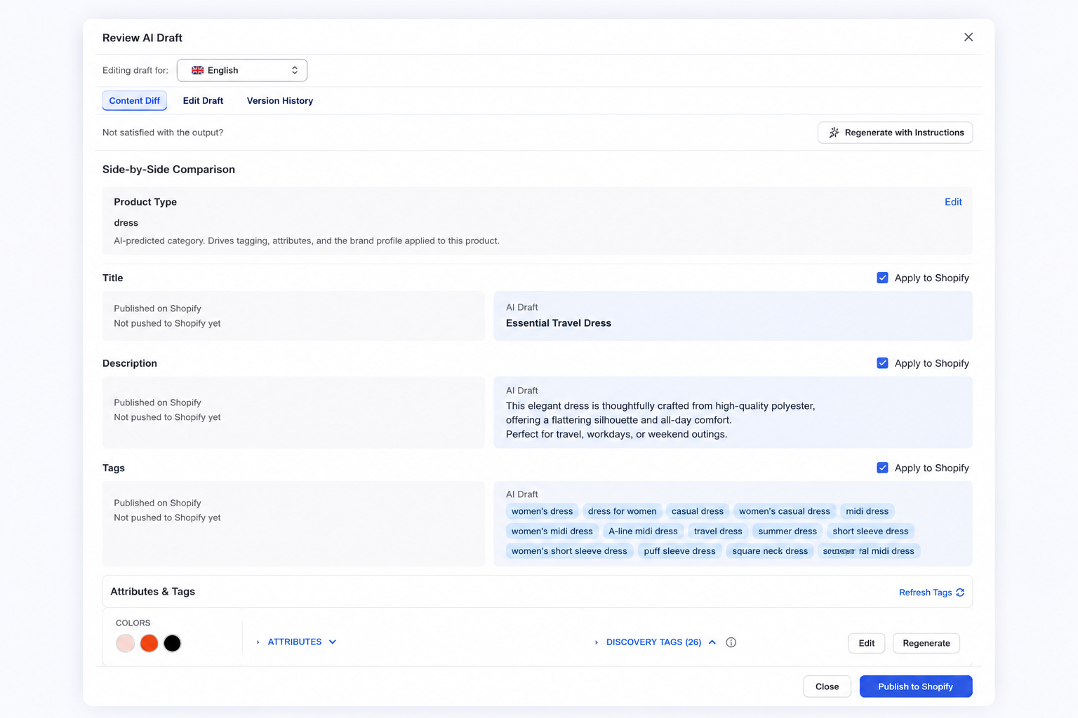 Review AI Draft Interface